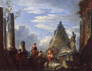 Giovanni Paolo Pannini Roman Ruins with Figures oil painting reproduction